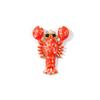 2pcs Stainless Steel Ocean Jewelry Charms 18K Gold Plated Lobster Animal Orange Enamel Pendants DIY Necklace Jewelry 29.5mmx22mm