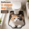 Quick-dry Bathroom U-shaped Mat Non-slip Bath Mat Fun Toilet Floor Rug  Household