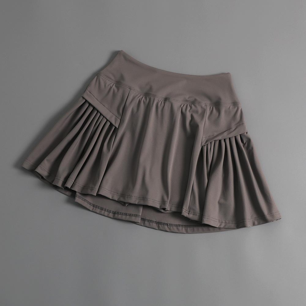 

Women s High-Waisted Pleated Tennis Skirt, Quick-Dry Running Shorts, Yoga and Fitness Skirt-Shorts XS сірий
