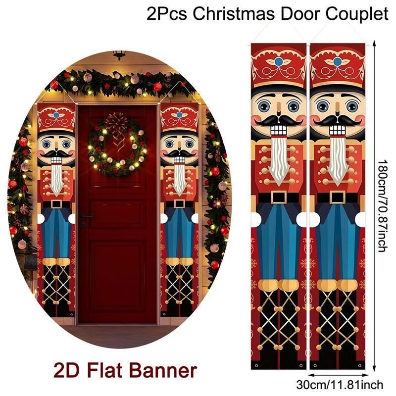 Nutcracker Soldier Door Banner Decor 2025 Christmas Decorations for Home Xmas Hanging Ornaments Navidad Noel Gifts New Year 2026
