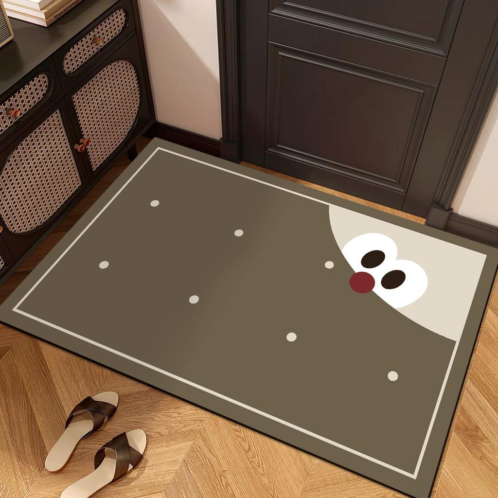 Cute Cartoon Cookie Face Doormat Enjoy Sweet Treat Print NonSlip Entry Mat for Kitchen Bathroom Front Door Home Decor