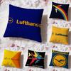 Travel L-Lufthansa Cushion Cover Premium Comfort Reversible Pillow Cove -Two In One Design for Any Room & Car Interior
