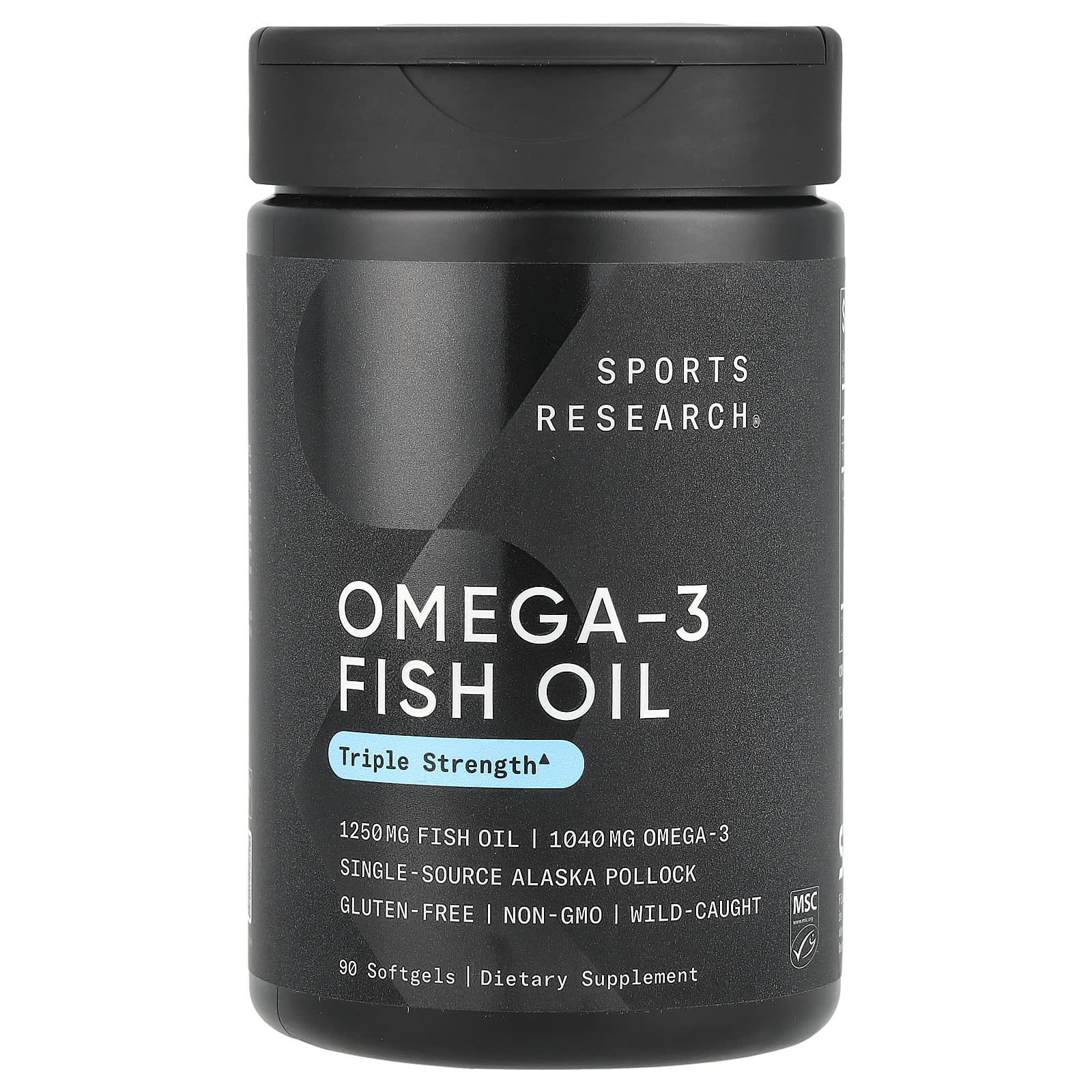 

Sports Research, риб ячий жир Omega-3, потрійна сила, 90 м яких капсул