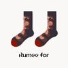 5 Pairs of Female Spring and Summer Trend Personality Small Design Sense Cartoon Funny Tube Socks