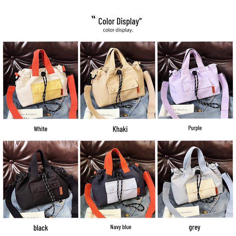 Korean Style Women's Lightweight Drawstring Shoulder Tote: Casual, Stylish & Perfect for Work, Commute, Travel, or Going Out.