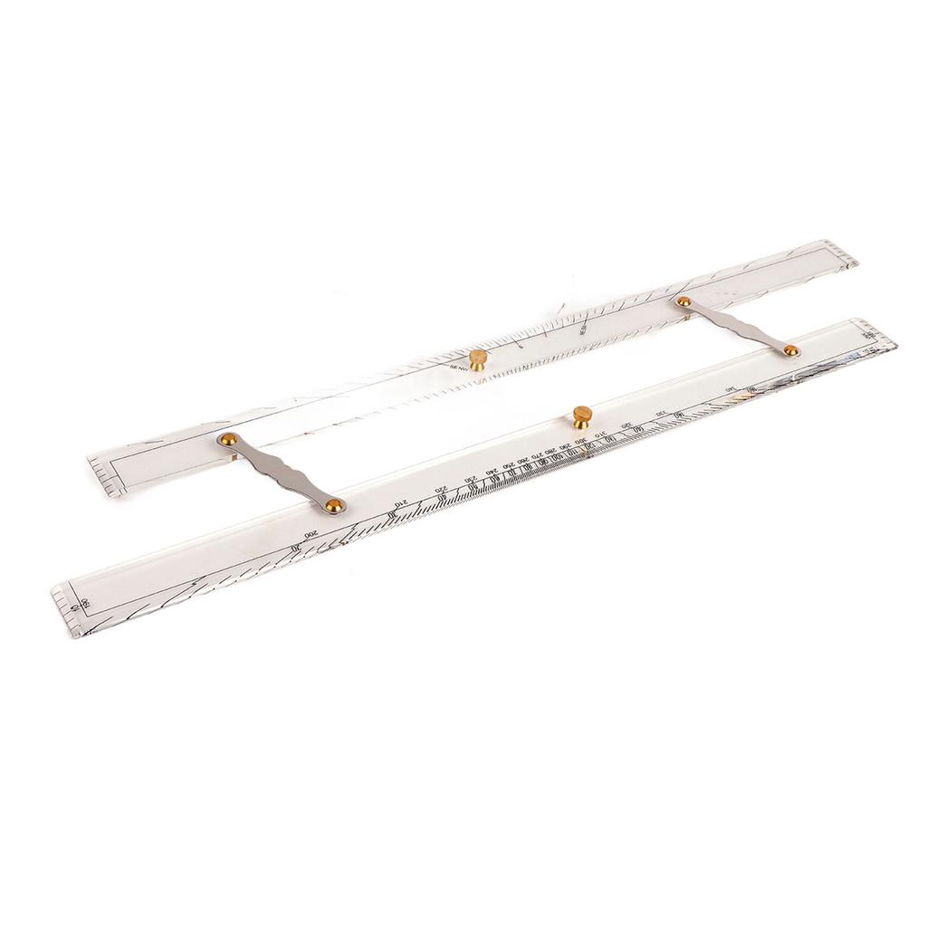 Marine Navigation Parallel Ruler Clear Scale High Accuracy Transparency Boat Ship Drawing Parallel Ruler 450mm 17.71in
