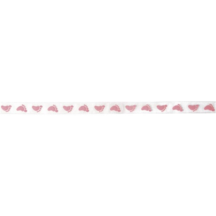 Ruban organdi Rose Pas du bébé 10 mm Au mètre