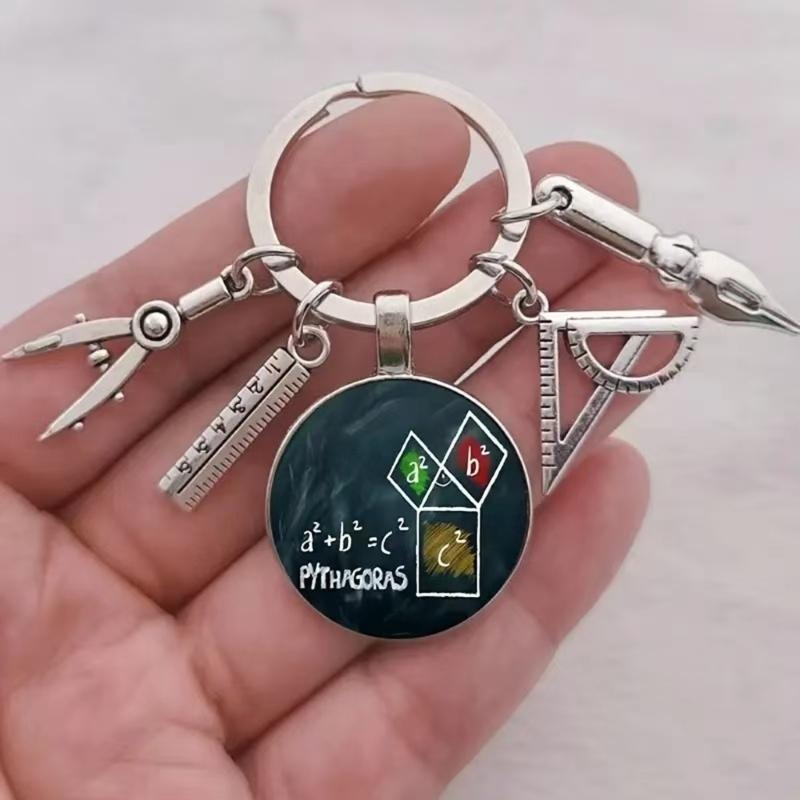 Mathe-Lehrer Schlüsselanhänger Mathematisches Werkzeug Schlüsselanhänger Inspirierendes Geschenk für Frauen Männer Unisex Taschenzubehör