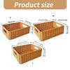 Rectangular Woven Organizers Baskets Practical Rattan Organizers Rectangular Storage Baskets for Kitchen and Home