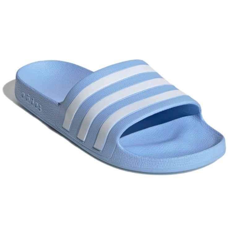 Adidas Adilette Aqua Slides Rubber Sole Non-Slip Slide Sandals Women Slides Blue White EE7346