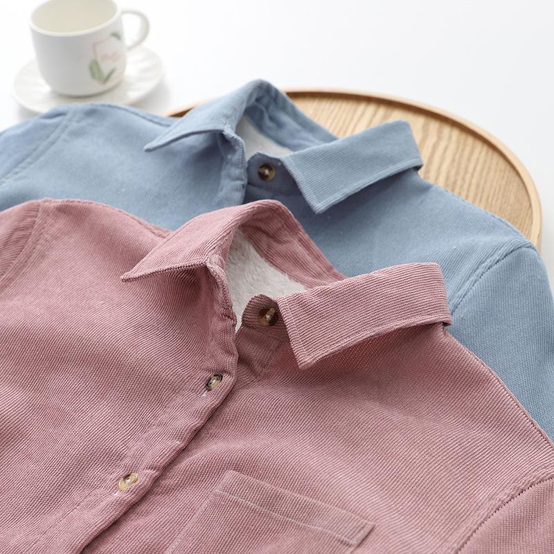 Chemise décontractée rétro 2024 pour femme à manches longues en velours respirant – Nouvelle collection Automne/Hiver