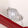 Huitan Elegant Women Ring for Wedding Engagement Promise Accessories Inlaid Brilliant Cubic Zirconia Aesthetic Fashion Jewelry