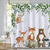 Forest Animal Shower Curtain 180 x 180cm Child Deer Fox Waterproof Polyester Bathroom Decorative Shower Curtain with 12 Hooks