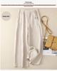 New Women's Retro Chinese-Style Cotton Linen Wide-Leg Pants: High-Waist, Loose-Fit, Spring/Summer Casual Wear.