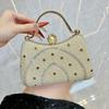 Evening Dress Bag with Pearl and Diamond Inlay, Small Chloé Fashion Handbag, Women's Chain Crossbody Bag