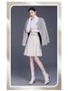 High-Waisted A-Line Leather Skirt for Women, Autumn/Winter, Pleated Lambskin Midi Skirt, Age-Defying & Classic Design