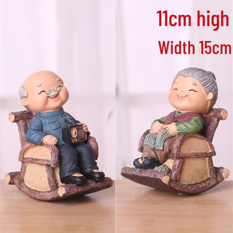 Hand-in-Hand Elderly Couple Figurine: Romantic Home Decor, Wedding or Valentine's Gift