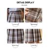 Women's High-Waist A-Line Woolen Plaid Skirt - Mid-Length, Pleated, Slimming, Elastic Waist