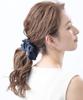 VINGTAINE Denim Fringe Scrunchie Hair Accessory Indigo HS-95-IG-