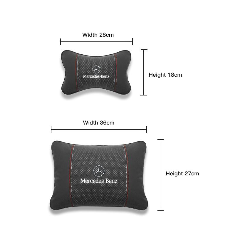 Suede Fabric Car Seat Headrest Lumbar Support Pillow For Mercedes Benz AMG E S C A B Class GLE GLS CLA CLE GLC CLS GLA QJ1