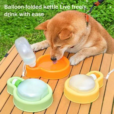 Bouteille d'eau pliable pour chien Distributeur d'eau pour animaux de compagnie étanche Bouteille d'eau portable pour animaux de compagnie avec gamelle pour chiens chats Voyage Randonnée Marche en extérieur