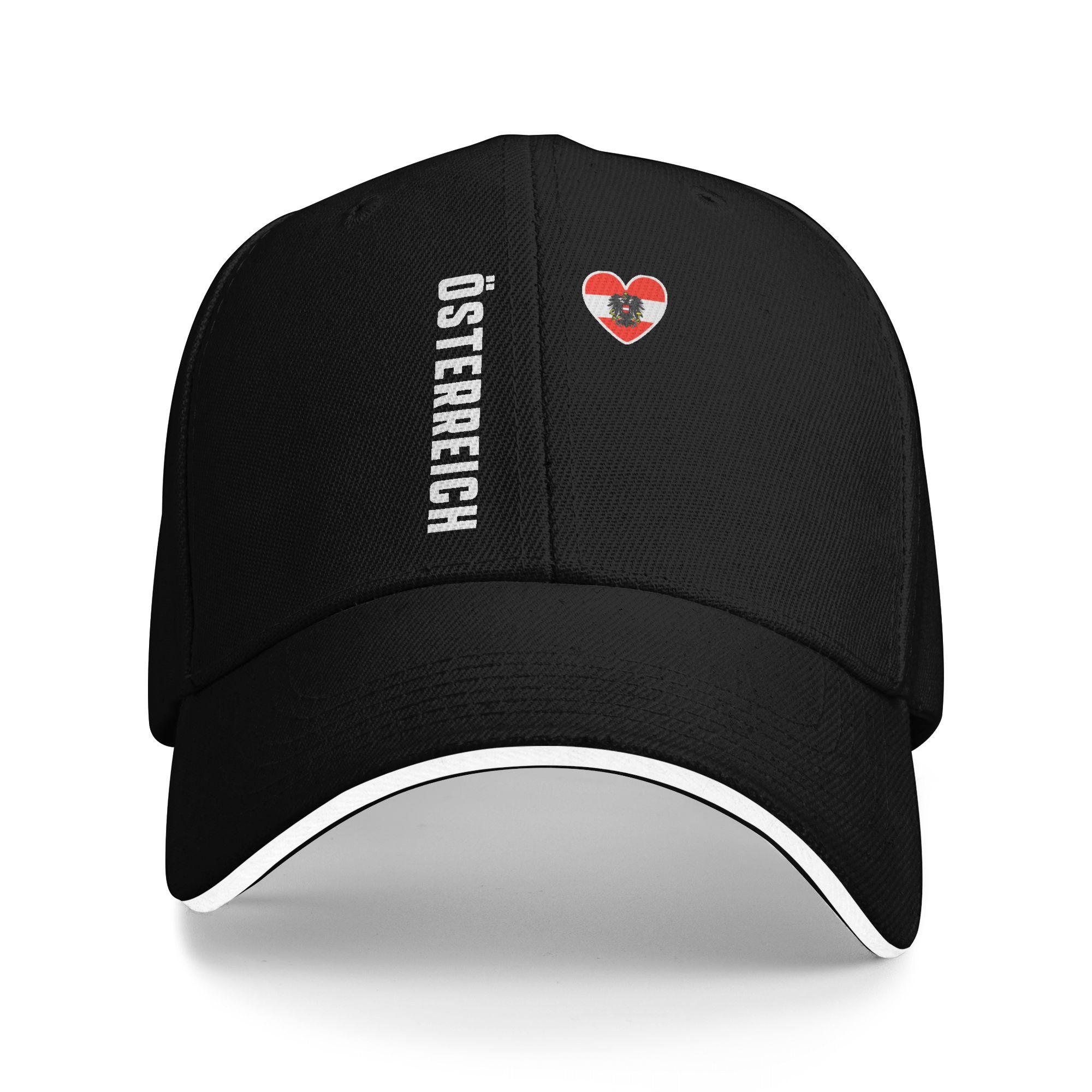 Austria Osterreich Flag Eagle Sandwich Cap Unisex Retro Baseball Cap Coat of Arms Breathable Sport Fitted All seasons Hat Adult Adjustable