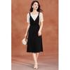 Women's Lyocell A-Line Faux Two-Piece Summer Dress