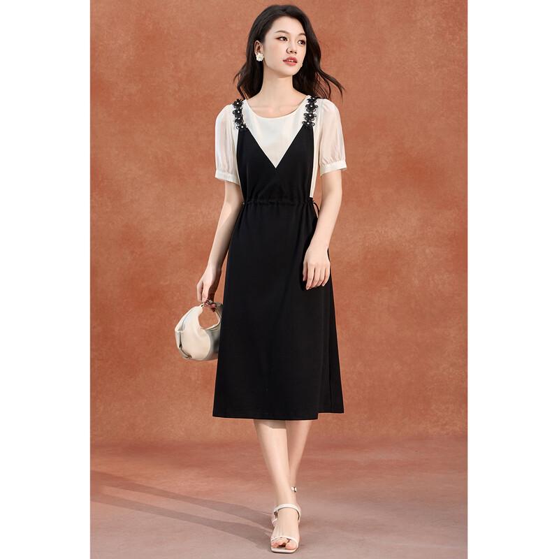 Women's Lyocell A-Line Faux Two-Piece Summer Dress