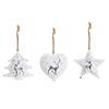 Set of Christmas Ornaments - DKD Home Decor - Metal - White - 12x12x3 Cm - Fragile - Christmas Decorations - Standard