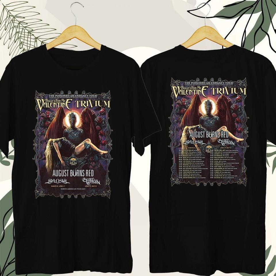 BULLET FOR MY VALENTINE THE POISONED ASCENDANCY TOUR 2025. TRIVIUM. UNISEX BLACK Unisex T-Shirt L