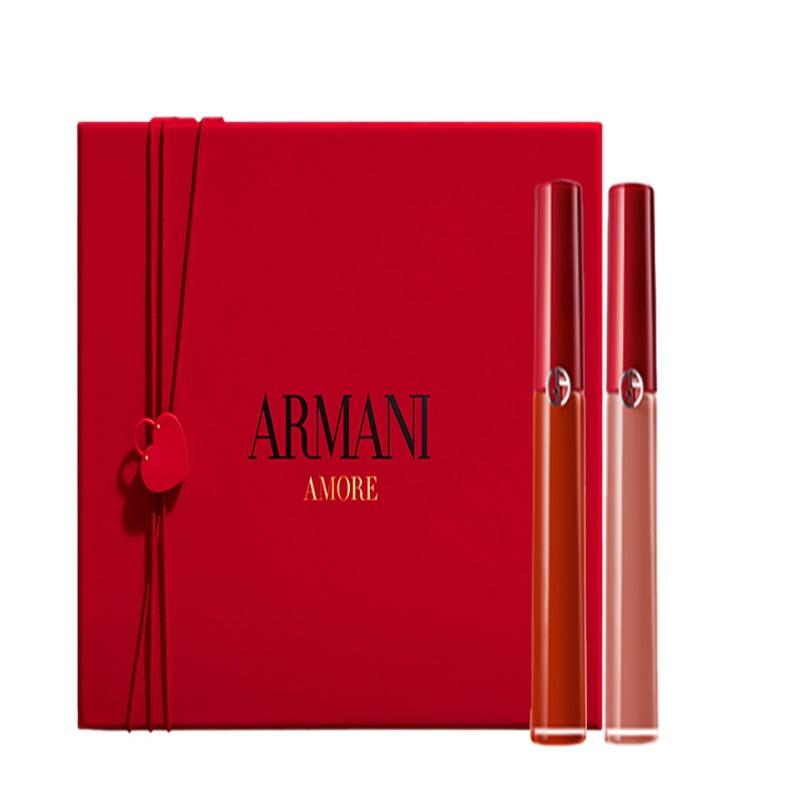 Armani Aiyi Двусторонний Матовый Блеск-Помада Подарочная Коробка красный