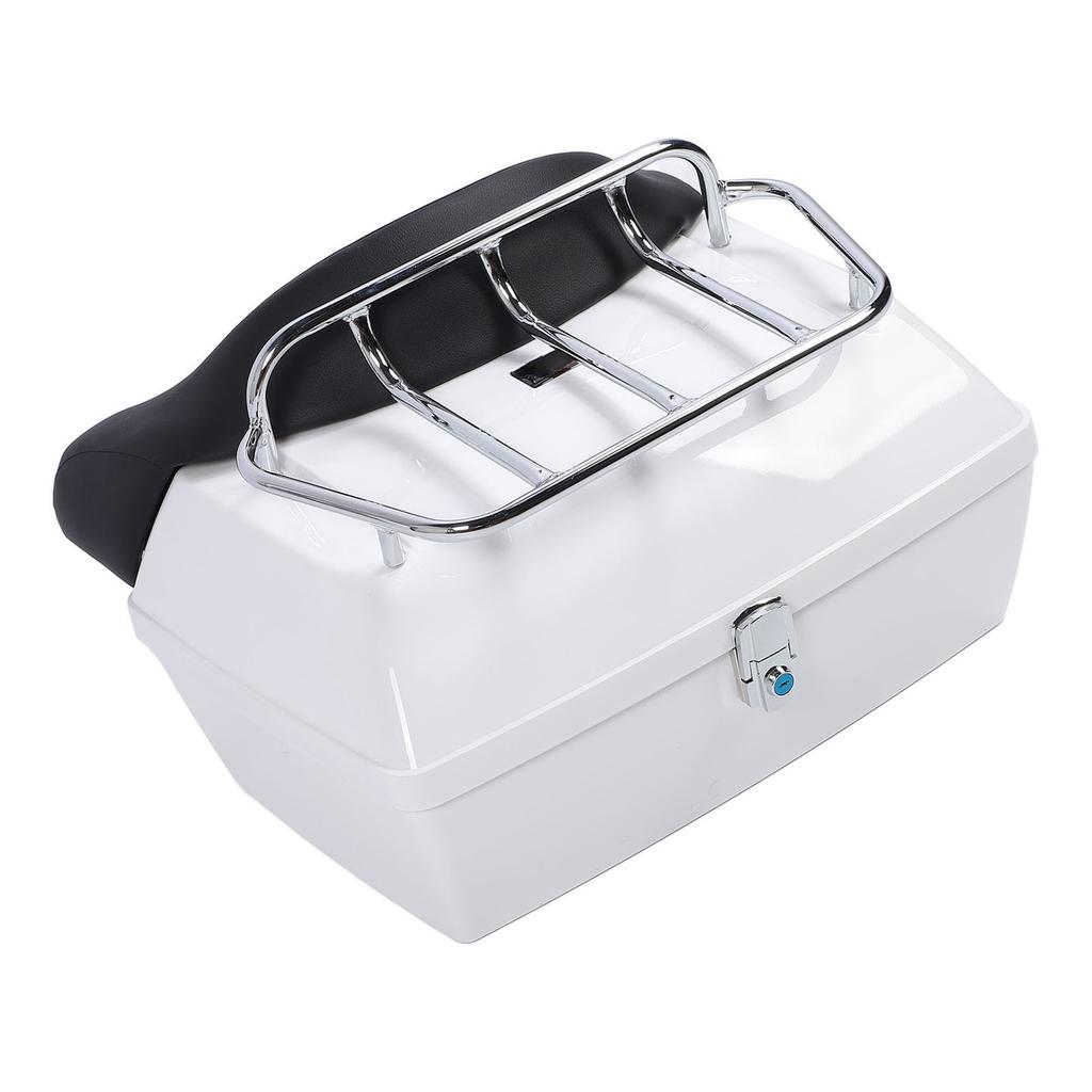 Motorcycle Rear Case 48L Universal Water Resistant with Lock Backrest Cushion Trunk Tail Luggage Box for Helmets