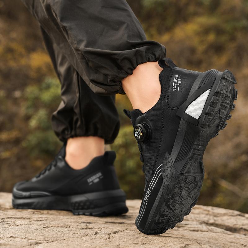 Rotary Buckle Climbing Trekking Shoes Man Breathable Mesh Men's Outdoor Hiking Shoes Anti-slip Walking Camping Sport Trail Shoes