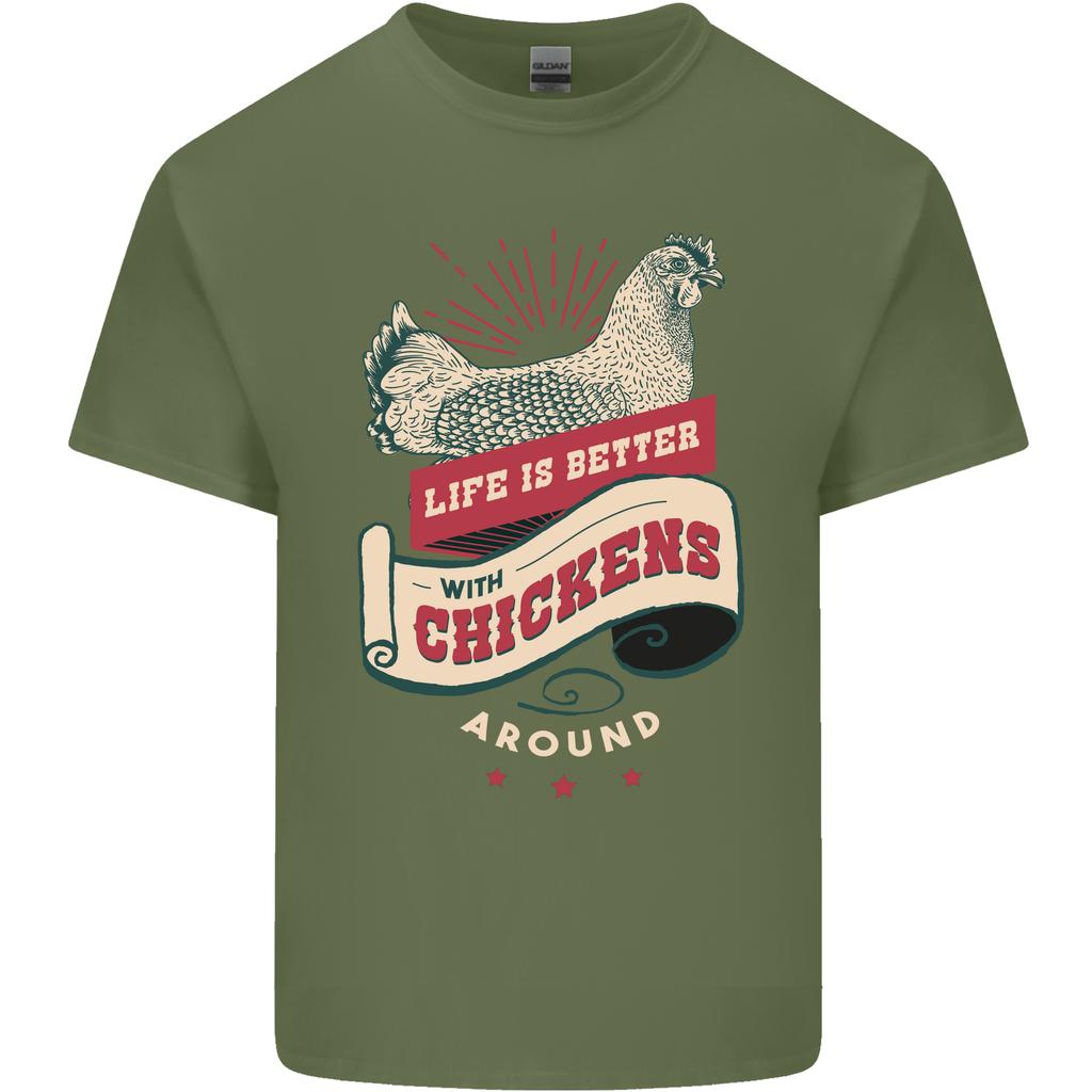 Life Is Better With Chickens Around Farmer Unisexs Light Cotton TShirt