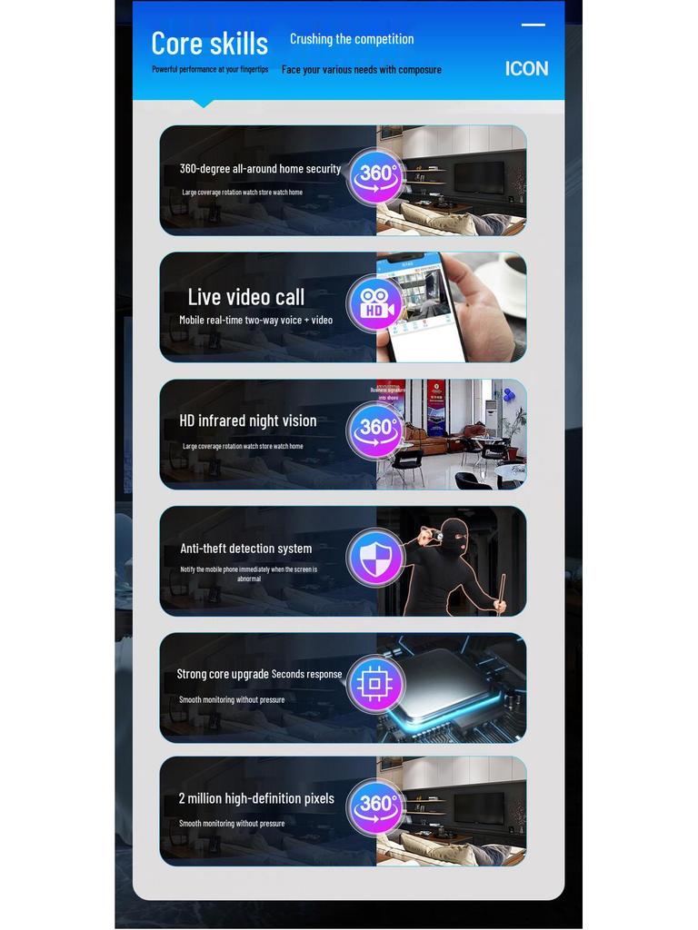 200W E27 WiFi Dual-Light Wireless Home Camera with Two-Way Audio & Remote Monitoring