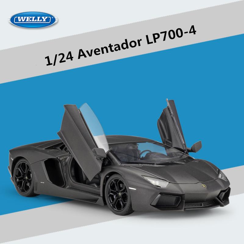 WELLY 1/24 Lamborghini Aventador LP700-4 Alloy Sports Car Model Diecast Metal Racing Car Vehicles Model Simulation Kids Toy Gift