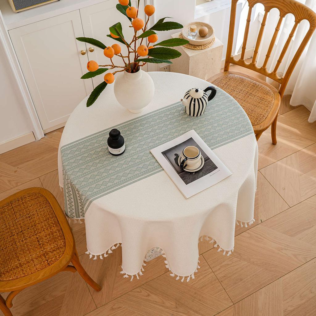 Imitation Cotton And Linen Fabric Tablecloth Simple Modern High-End Dining Table Cloth Coffee Table Cloth Round Table Cloth Long Tablecloth Cover