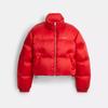 Short Cropped Puffer Jacket Red
