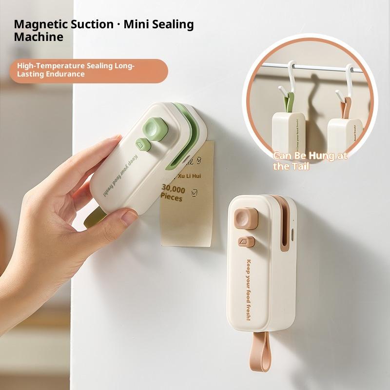 Mini Portable Electric Heat Bag Sealer Machine Usb Rechargeable Food Sealer For Snacks Spices Handheld Plastic Bag Sealer