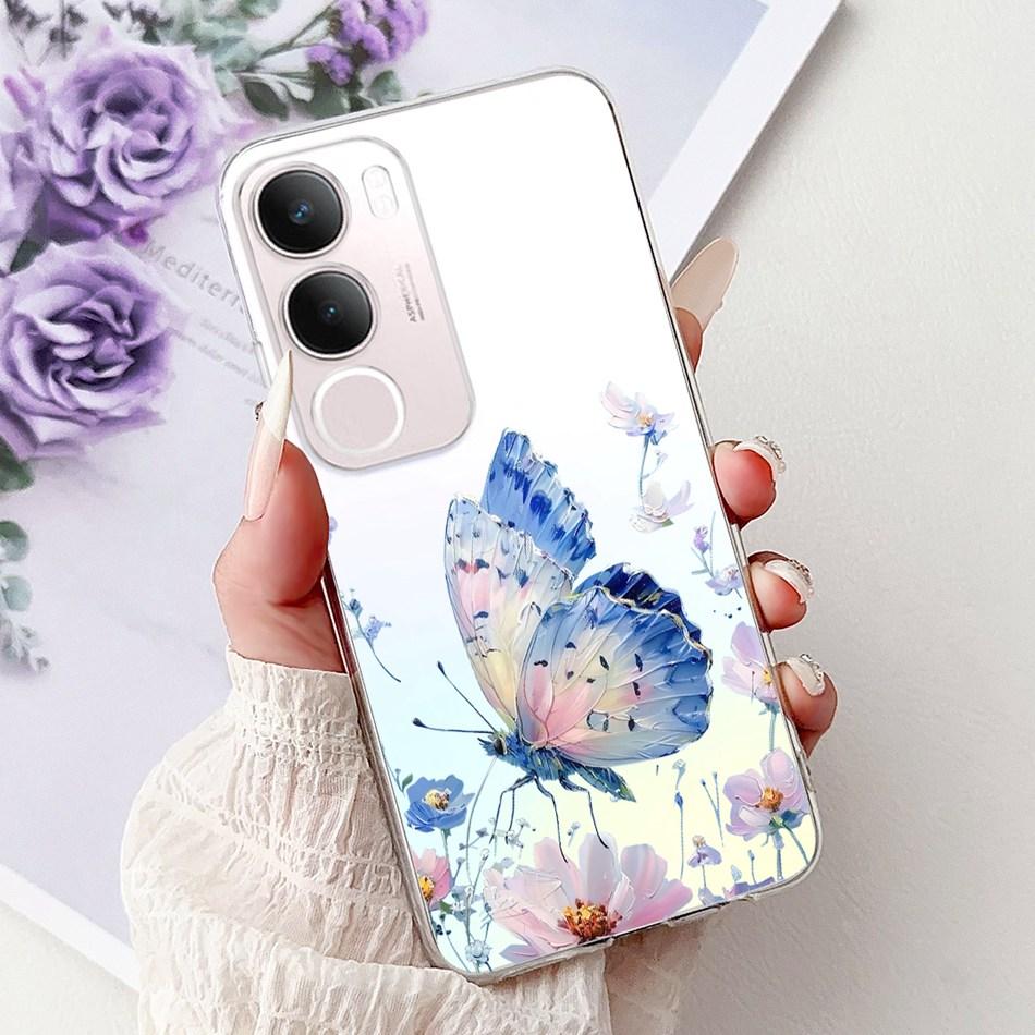 For Vivo Y19S V2419 Elegant Floral Butterfly Painting Phone Case For Vivo Y19s Y 19S 4G Soft Silicone TPU Cases