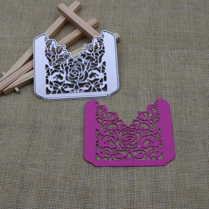 Rosenblumenrahmen Metall Stanzschablonen Schablonen für DIY Scrapbooking Fotoalbum Dekor Prägung DIY