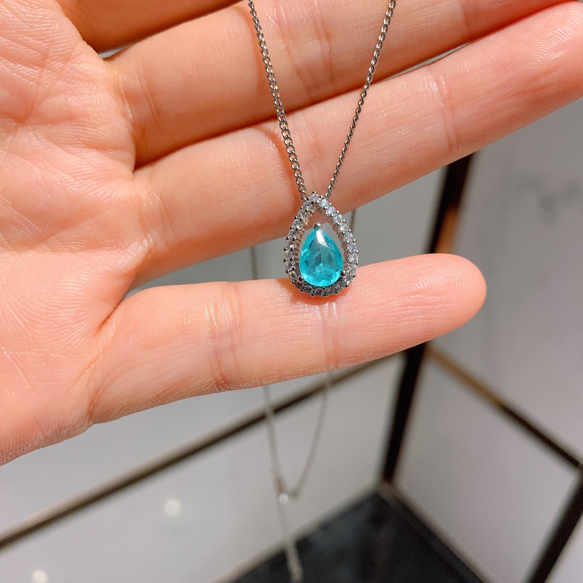 

Jewelry Necklace Color Treasure Seiko Simulation Emerald Pendant Temperament Clavicle Chain Jewelry