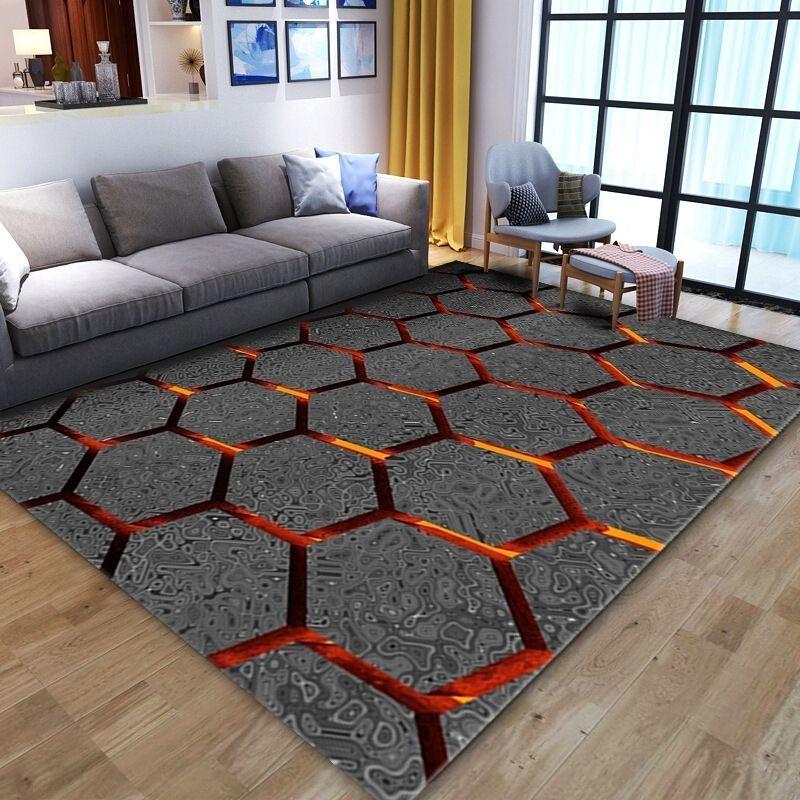 3D Vizuálna Obývacia Izba Veľký Koberec Spálňa Dekoratívna Podložka na Podlahu Absorpcia Vody Protišmyková Nechajte v Modernom Ľahkom Luxuse Posteľný Koberček Detská Izba