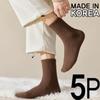 [J.Cotton] Solid Sleep Socks 5-Pair Set Made in Korea
