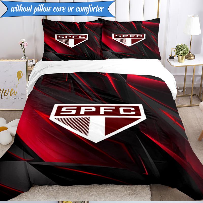 3PCS Spfc Team Crest Design Printed Soft Bedding Set,Including 1pc Duvet Cover And 2pcs Pillowcases Perfect for Bedroom, Dormitory, Fan Gift