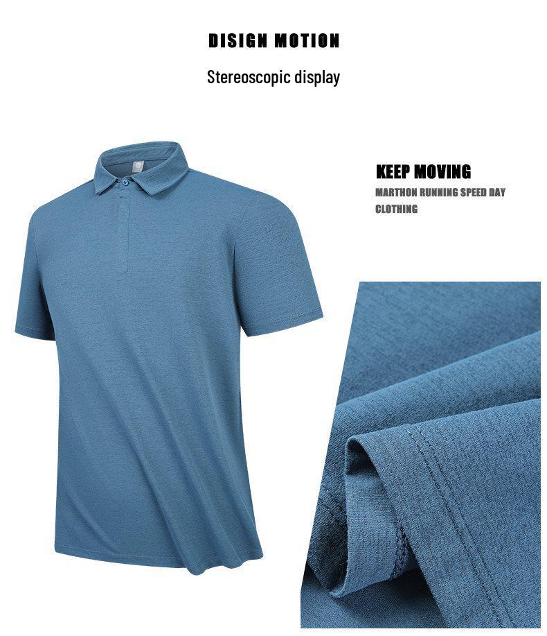 Men's Ice Silk Polo Shirt - Quick Dry, Short Sleeve, Frosted Mulberry Skin, High Quality Summer Wear