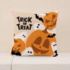 Halloween Funny Pillow Cover Short Plush Pumpkin Print Cushion Indoor Holiday Decoration Sofa Cushion