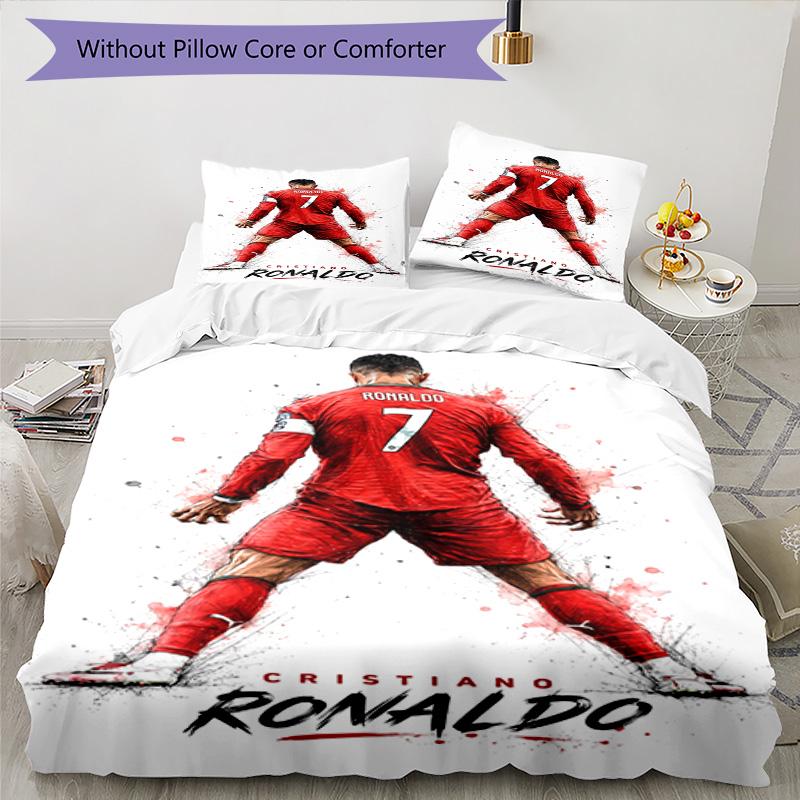 Ronaldo Champions League Ruhm Bettwäsche-Set, Atmungsaktiver Bettbezug mit Kissenbezügen, Weiche Bettwäsche für Schlafzimmer Heimdekoration, Perfektes Festival Bi