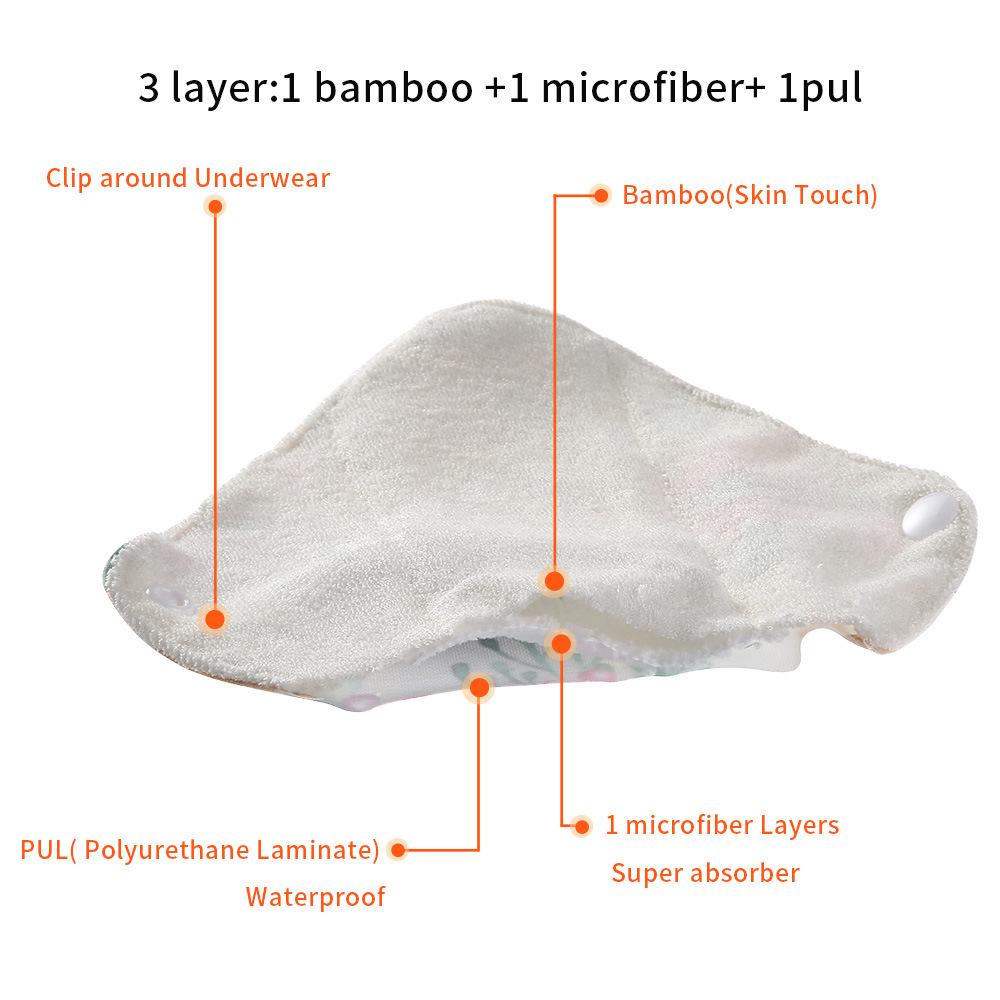Small Bamboo Cloth Sanitary Pads – Washable, Waterproof Menstrual Hygiene Care