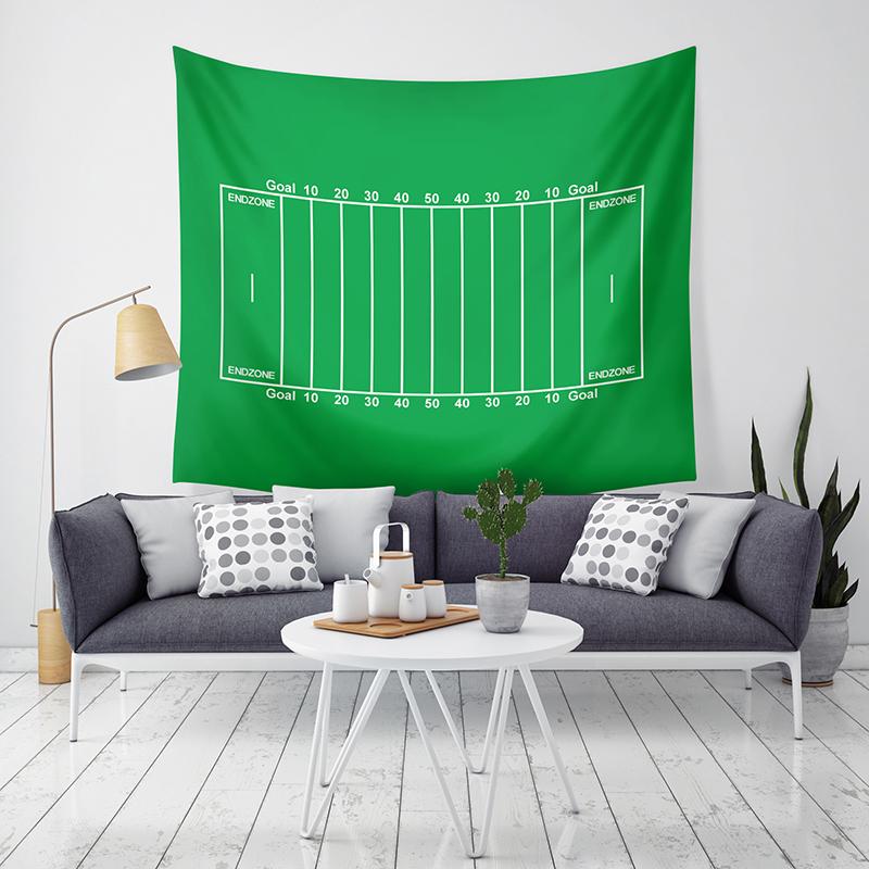 Green Football Field Tapestry Home Decor Wall Hanging Tapestry Bedroom Living Room Dormitory Decoration Soccer Pattern Tapestry